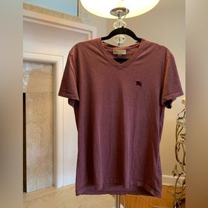 Burberry V Neck Logo T Shirt